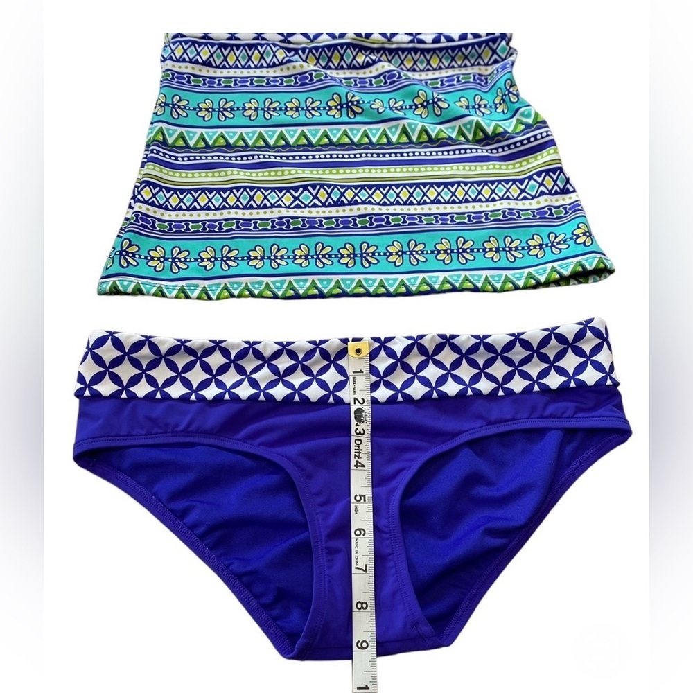NEW, Bleu Rod Beattie, Printed Tankini Set, Size 6, Blue, White, Turquoise 🌴 - Picture 6 of 11
